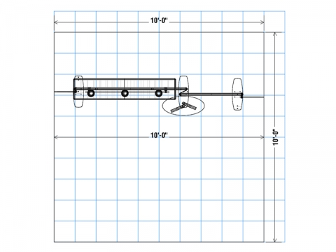 Navigator MDS-045 10ft Inline Modular Tube Display Plan View