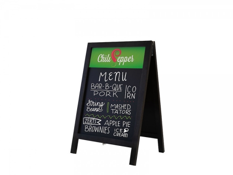 Deluxe 32in Wood A-Frame Chalkboard Kit with Graphic Header Deluxe 32in Wood A-Frame Chalkboard Kit