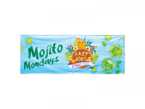 8ft X 3ft Custom Fabric Mesh Indoor Banner with Ten Grommets