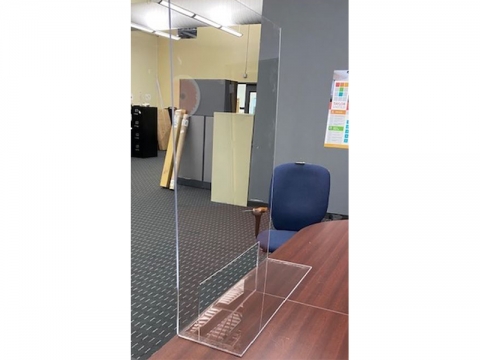 Clear Acrylic Bent Foot Partition 30" x 36" with 10" x 20" Opening Live View