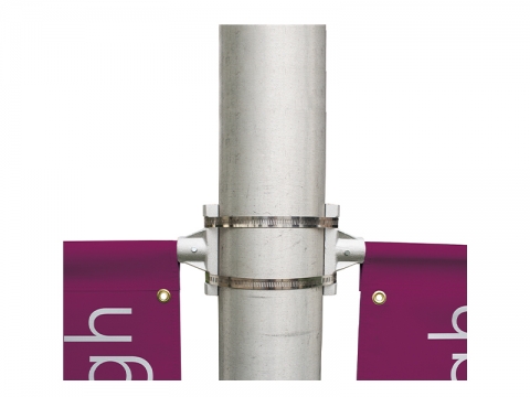 Boulevard Pole Banners & Double Bracket System Closeup