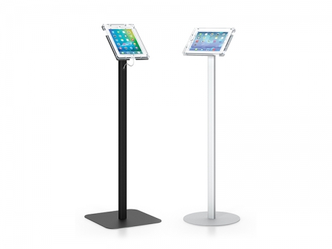 Classic Pro iPad Stands, Black with Square Base and Silver with Round Base
