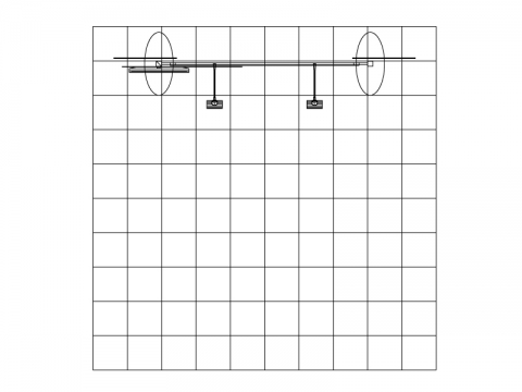 ECO-1049 10' x 10' Sustainable Hybrid Display Plan View Top on Grid