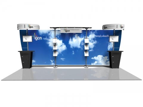 Exhibitline EX.1020.1.NLC1 20ft Inline Hybrid Display Straight on View