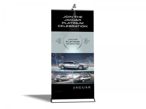 Expand QuickScreen 3 Retractable Banner Stand 39in Wide with Graphic and Light