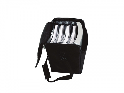 Expolinc Premium Brochure Holder Collapsed in Padded Carry Bag with Literature in Compartments