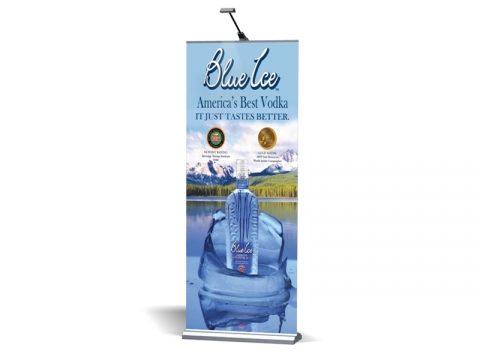 Roll-up Classic 850 Retractable Banner Stand Silver with Graphic and Optional Light
