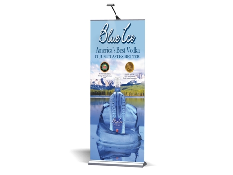 Roll-up Classic 850 Retractable Banner Stand Silver with Graphic and Optional Light