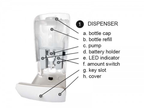 Touch Free Hand Sanitizer Dispenser with Drip Tray