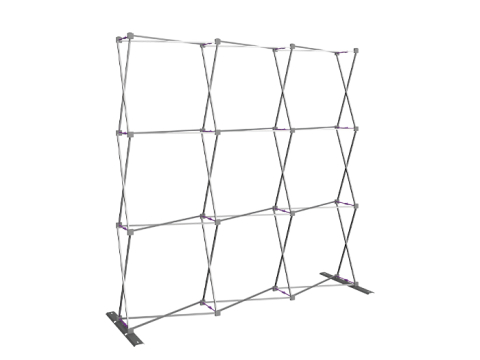 Hopup 7.5ft Straight Tension Fabric Display Frame Hopup 7.5ft Straight Tension Fabric Display Frame Left View with Support Feet
