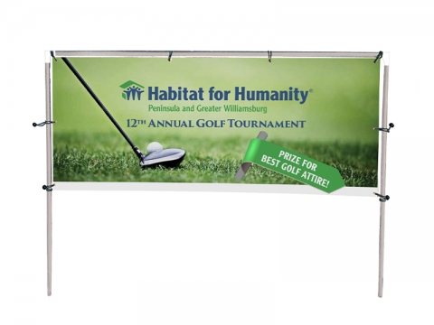 Outdoor In-Ground Banner Hardware with Banner