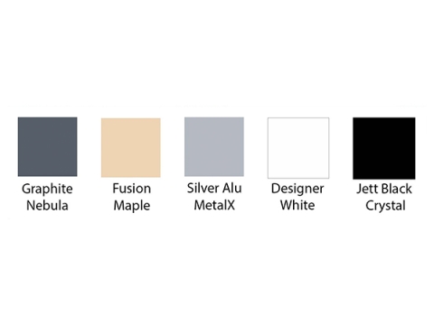 Available Laminate Finishes; Graphite, Maple, Silver Alu, White, Black