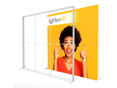 LightenUp Illuminated Backlit Fabric Display Frame with Integrated LED Lights and Dye Sub Backlit Fabric Banner