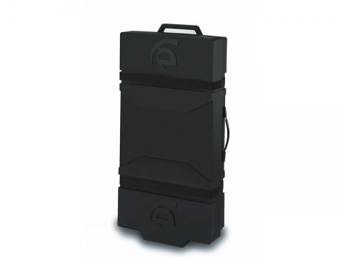LT-550 Roto-molded Case Standing Up with Pull and Carry Handles and Wheels