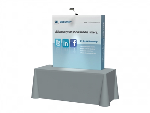 NEXT! 5ft Straight Tabletop SEG Pop-up Display Left View
