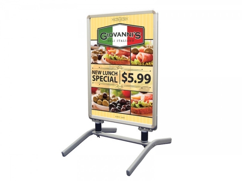 Outdoor Flex Sign Package with Spring Base and Graphic Right View