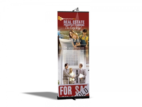PRONTO 33" Wide Retractable Banner Stand with Graphic and Optional Light PRONTO 33 Retractable Banner Stand