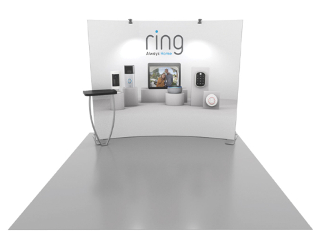 Symphony SYK-1013 Modular 10ft Inline Display Straight View ymphony SYK-1013 Modular 10ft Inline Display with Charging Counter Straight View