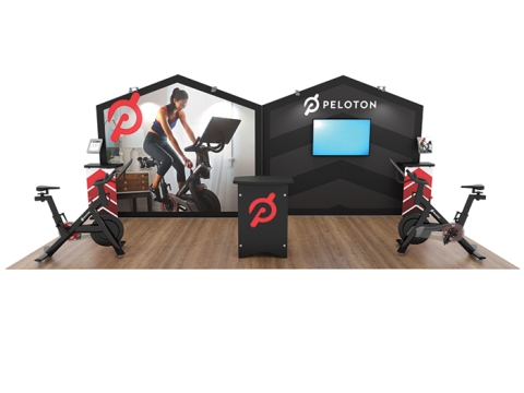 Symphony SYK-2026 20ft Modular Exhibit with Counter  Symphony SYK-2026 20ft Modular Exhibit with Counter and LCD Monitor Left View