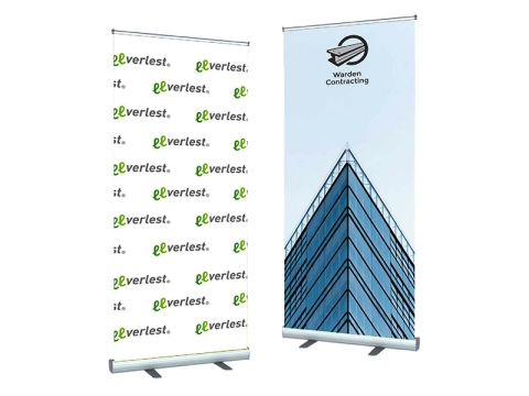 V-STAND 47in Wide Retractable Banner Stands