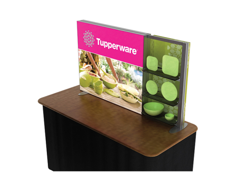 SEGUE VK-0005 Backlit Tabletop Display Right View SEGUE VK-0005 Backlit Tabletop Display with Shelves Right View