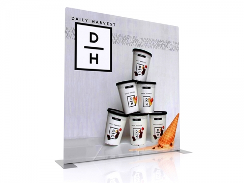 VK-8008 Visionary Designs Hybrid Exhibit Left View VK-8008 Visionary Designs Hybrid Exhibit with Frame, Base Plates and Graphic Left View