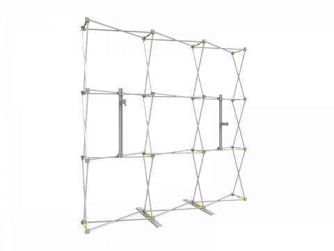 Wellness Station 3x3 8ft Pop-up Frame with Mounting Posts for Dispenser and Temp Gauge with Two Support Feet