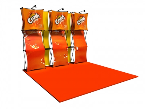 Xpressions CONNEX 10ft Kit "A" Pop-up Display Six Graphic Panels, Two Accent Panels and Three Lights Left View 