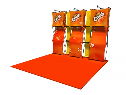 Xpressions CONNEX 10ft Kit "A" Pop-up Display Six Graphic Panels, Two Accent Panels and Three Lights Right View 