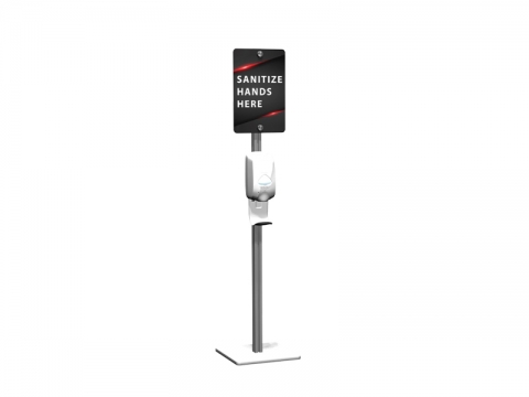 XVline XV.HS.3G Hand Sanitizer Stand with Header Graphic