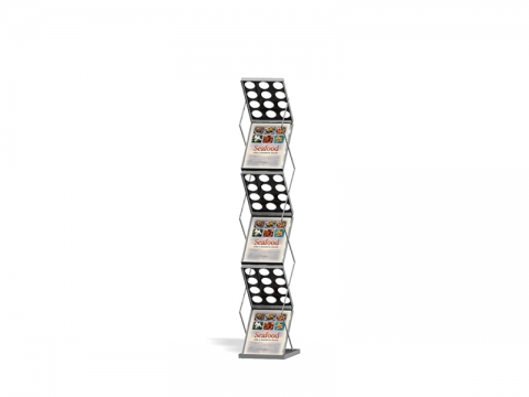 ZedUp 1 Literature Rack Silver with Literature