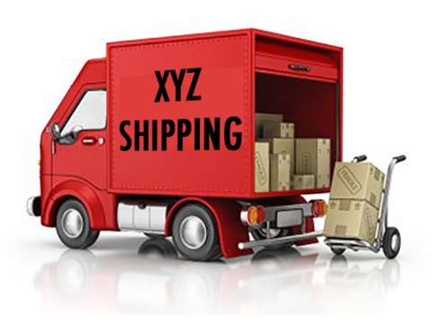 Red Shipping Truck with Packages