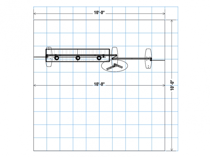 Navigator MDS-045 10ft Inline Modular Tube Display Plan View