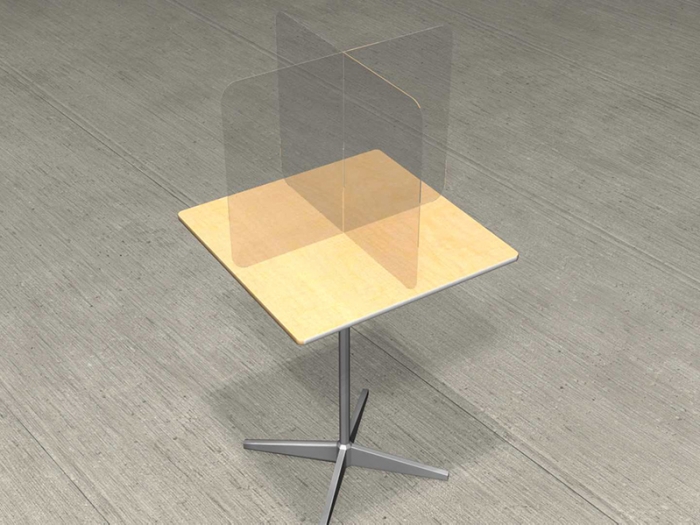 Clear Acrylic 30in Round Table Dividers Protects 4 People