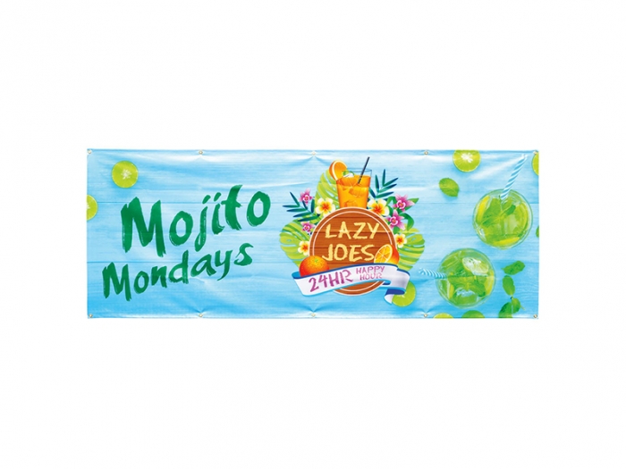 8ft X 3ft Custom Fabric Mesh Indoor Banner with Ten Grommets