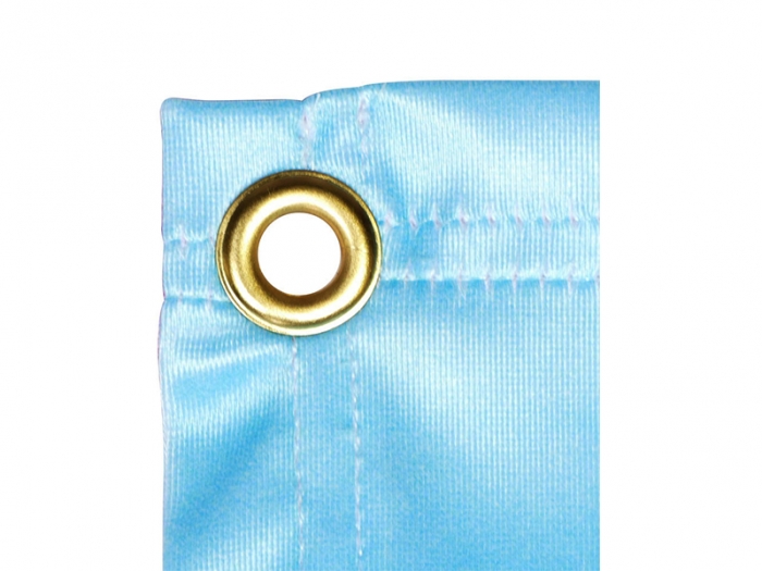 8ft X 3ft Custom Fabric Mesh Indoor Banner Brass Grommet Closeup 
