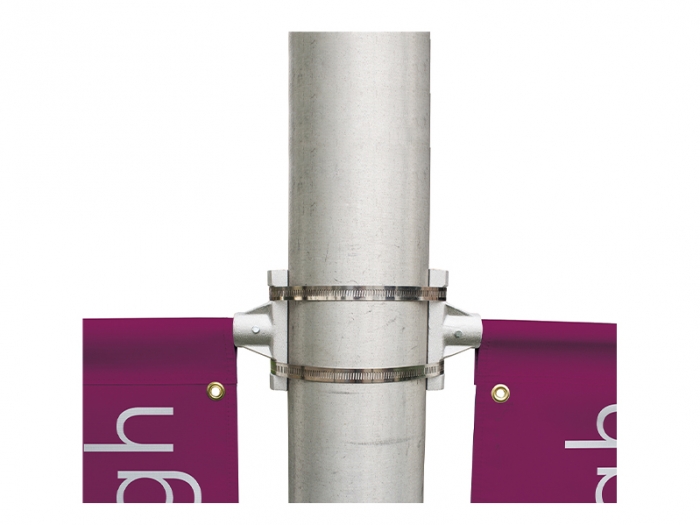 Boulevard Pole Banners & Double Bracket System Closeup