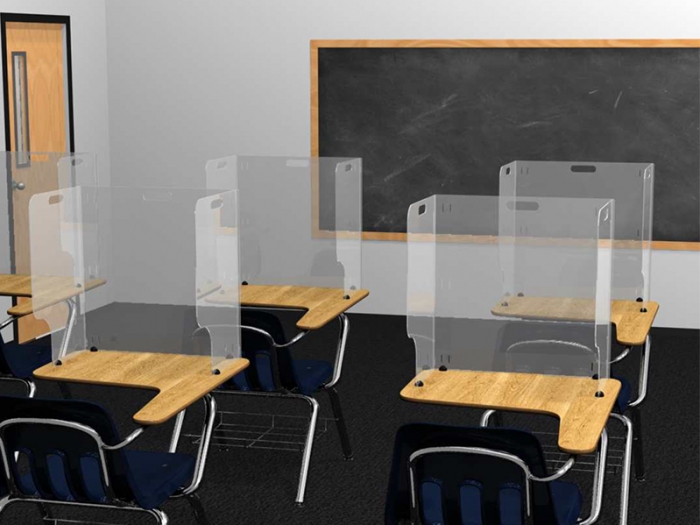Clear Acrylic School Desktop Guard to Shield Students from Viruses 
