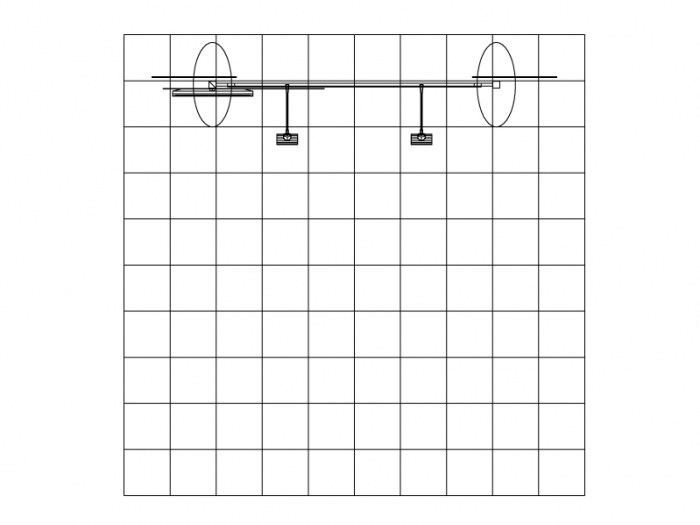 ECO-1049 10' x 10' Sustainable Hybrid Display Plan View Top on Grid