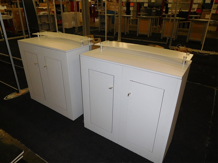 ECO-31C Sustainable Pedestal with Locking Storage Live Back View with Two Locking Doors