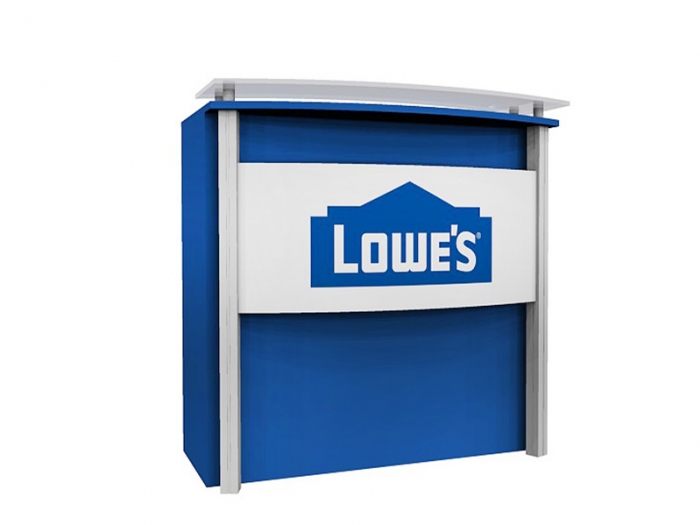 ECO-31C Sustainable Pedestal with Locking Storage Front View with Large Front Logo