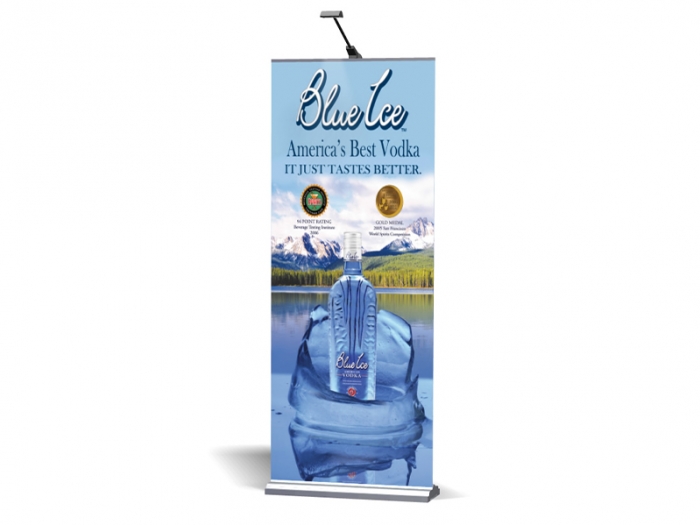 Roll-up Classic 850 Retractable Banner Stand Silver with Graphic and Optional Light