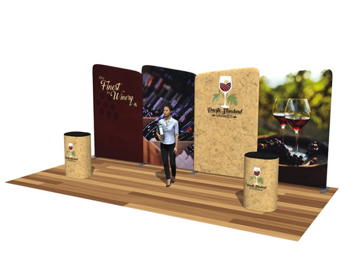 EZ Tube Connect 20FT Kit D Four Panels, Two Optional Podium Conversion Cases, Right View