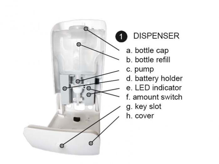 Touch Free Hand Sanitizer Dispenser with Drip Tray