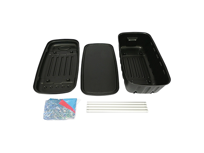 Hard Trolley Case Lid, Top and Bottom, Poles and Graphic