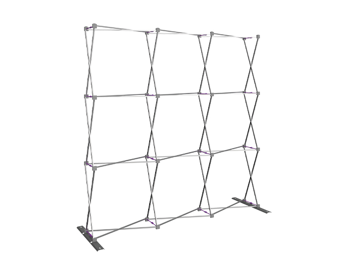 Hopup 7.5ft Straight Tension Fabric Display Frame Left View with Support Feet
