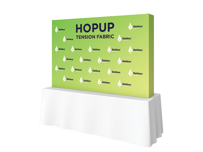 Hopup 7.5ft Straight Tabletop Tension Fabric Display Right View Hopup 7.5ft Straight Tabletop Tension Fabric Display Right View