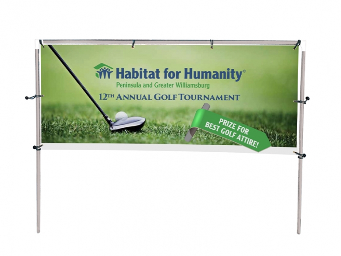 Outdoor In-Ground Banner Hardware with Banner
