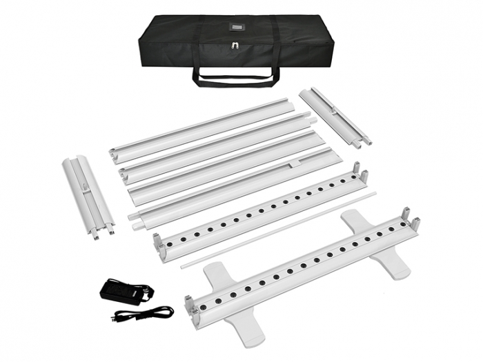 LightenUp Illuminated Backlit Fabric Display Frame Parts with Integrated LED Lights and Carry Bag