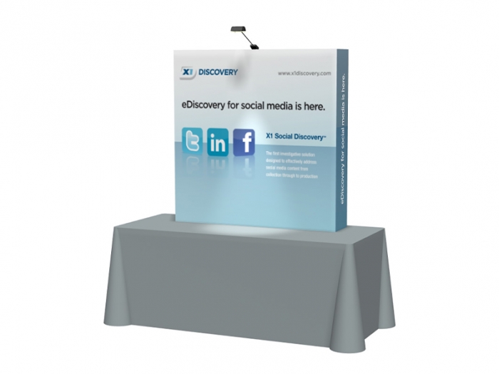 NEXT! 5ft Straight Tabletop SEG Pop-up Display Left View